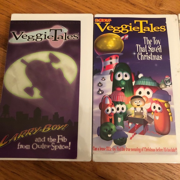 Lot of 3 Vintage Veggie Tales VHS Tapes with Hard Case Various Collection - Picture 2 of 4